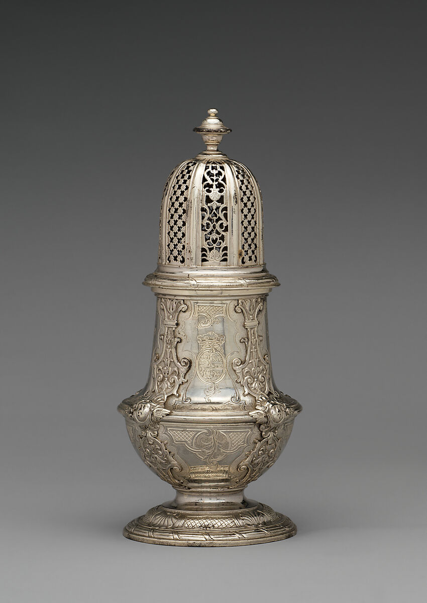 Pair of casters, Paul de Lamerie (British, 1688–1751, active 1712–51), Silver, British, London
