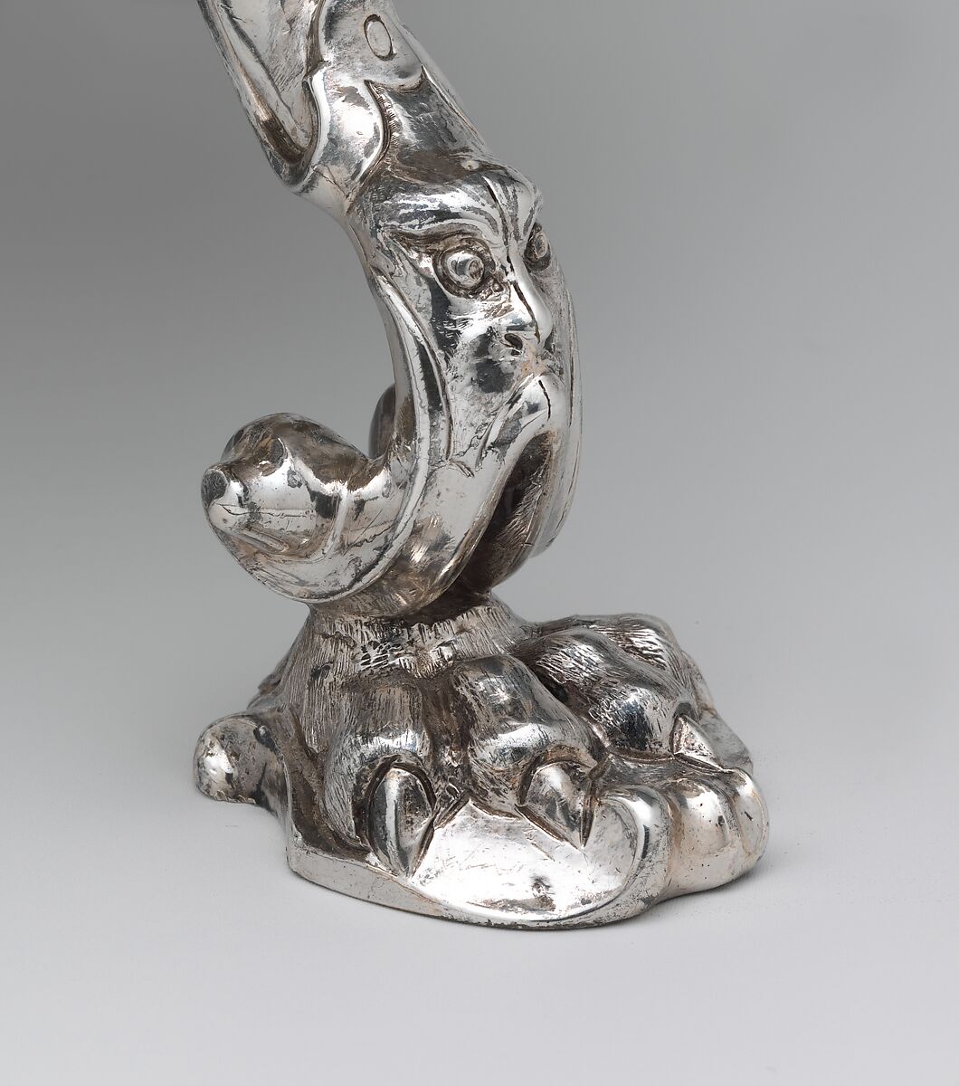 Teakettle and spirit lamp with stand, Paul de Lamerie (British, 1688–1751, active 1712–51), Silver, leather, British, London