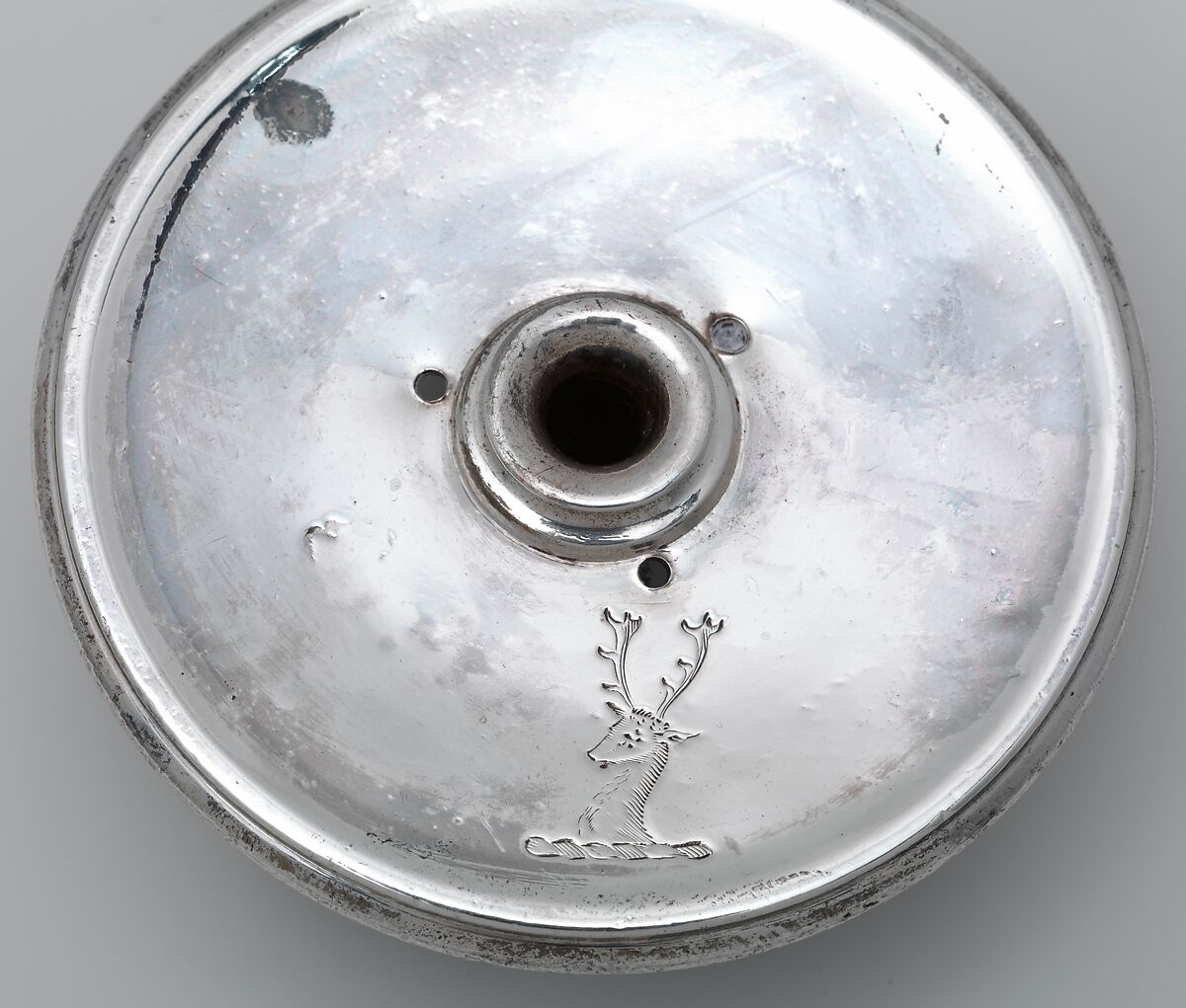 Teakettle and spirit lamp with stand, Paul de Lamerie (British, 1688–1751, active 1712–51), Silver, leather, British, London