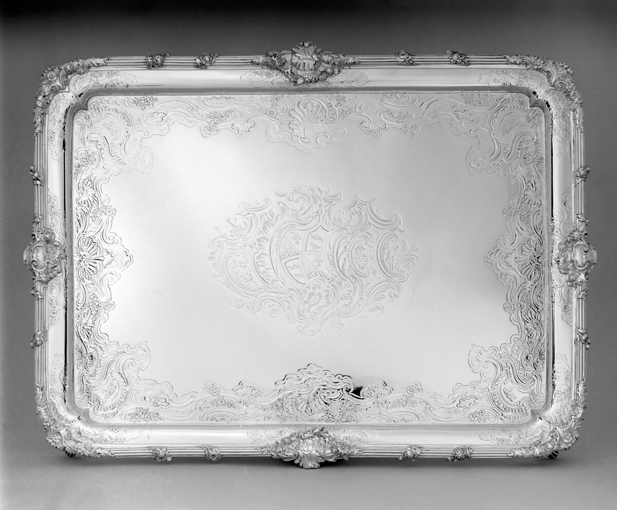 Tray, Paul de Lamerie (British, 1688–1751, active 1712–51), Silver, British, London 