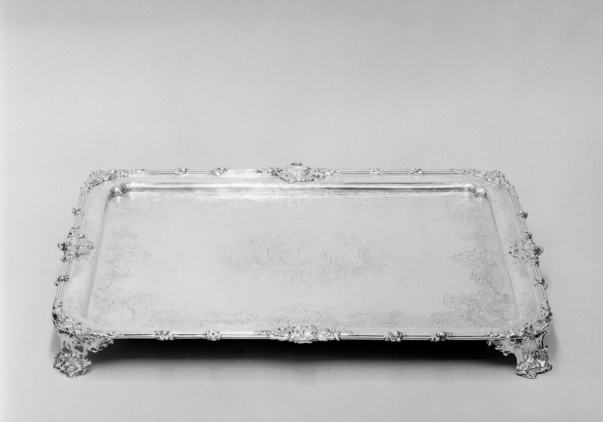 Tray, Paul de Lamerie (British, 1688–1751, active 1712–51), Silver, British, London