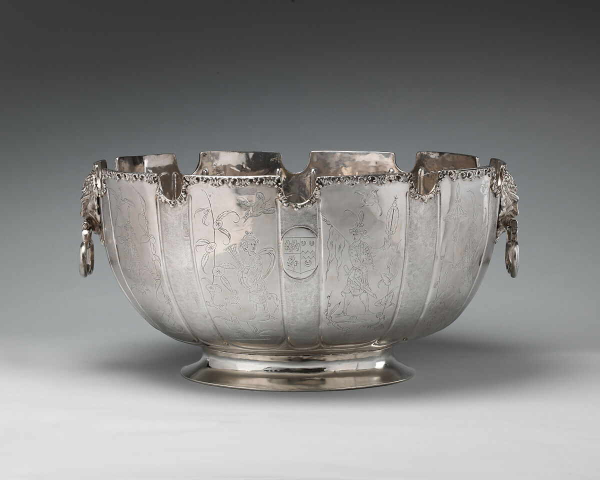 Monteith, Possibly by John Spackman (active 1680–88 or later), Silver, British, London 