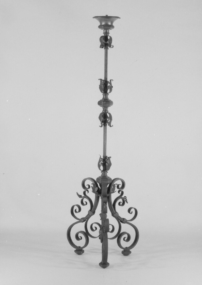 Pair of candlesticks, Iron, Italian 