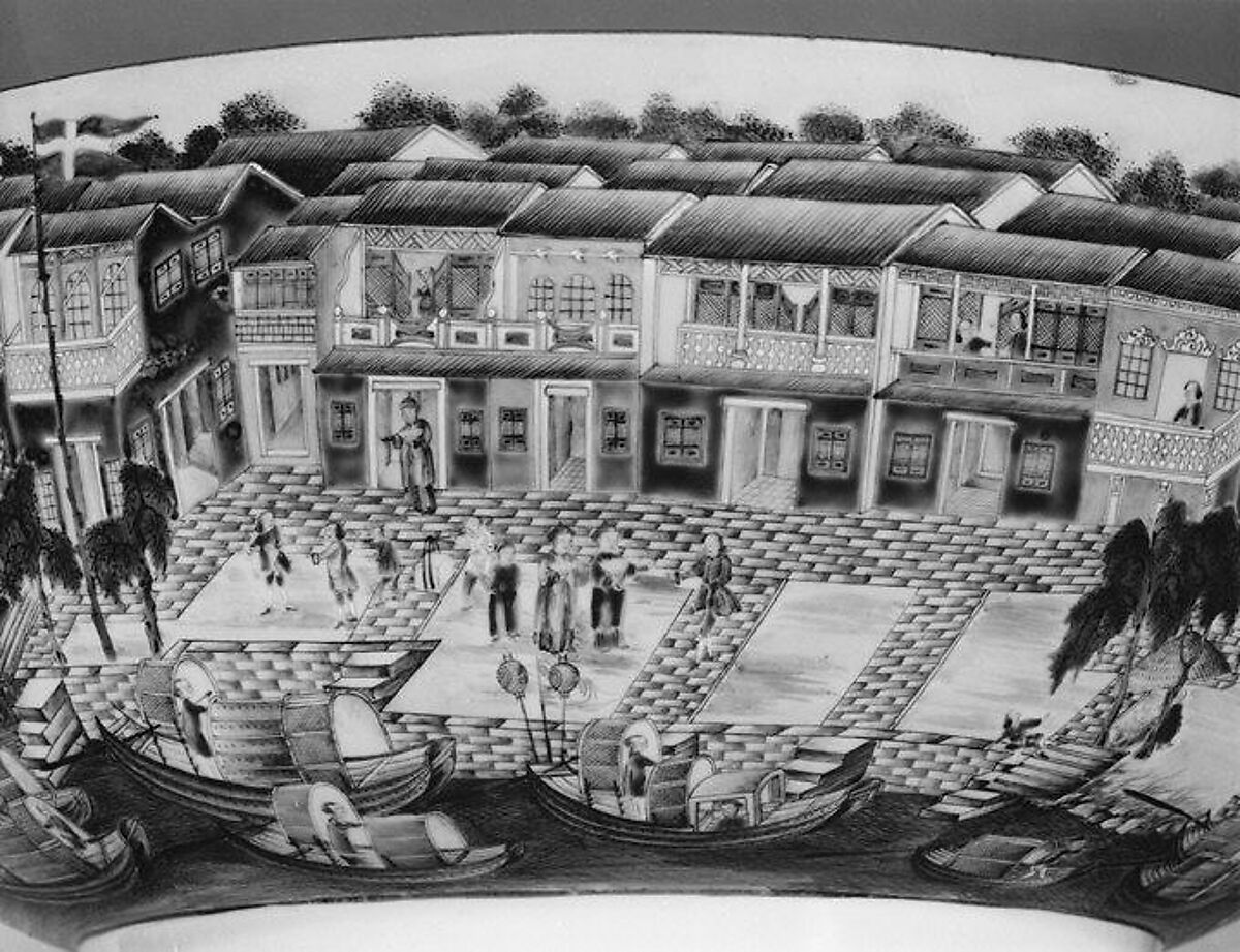 Punch bowl, Hard-paste porcelain, Chinese, for European market