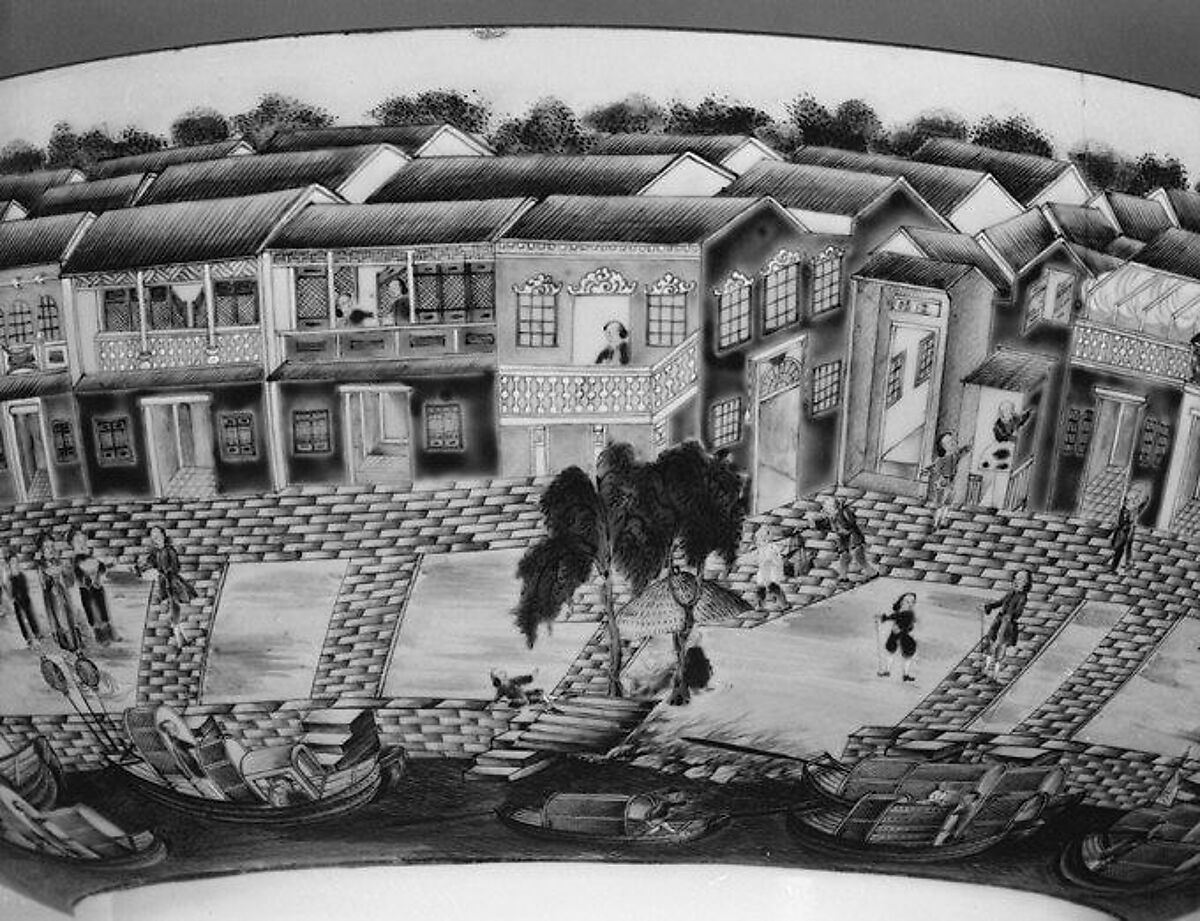 Punch bowl, Hard-paste porcelain, Chinese, for European market