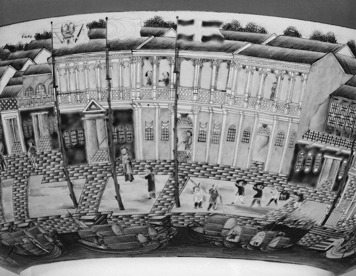 Punch bowl, Hard-paste porcelain, Chinese, for European market