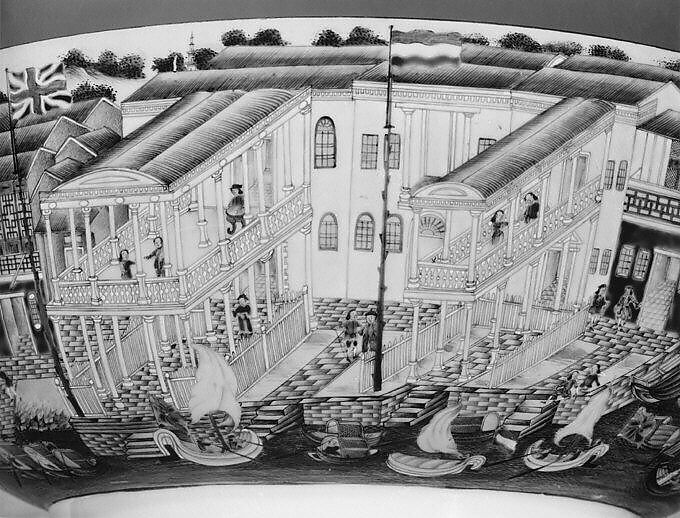 Punch bowl, Hard-paste porcelain, Chinese, for European market