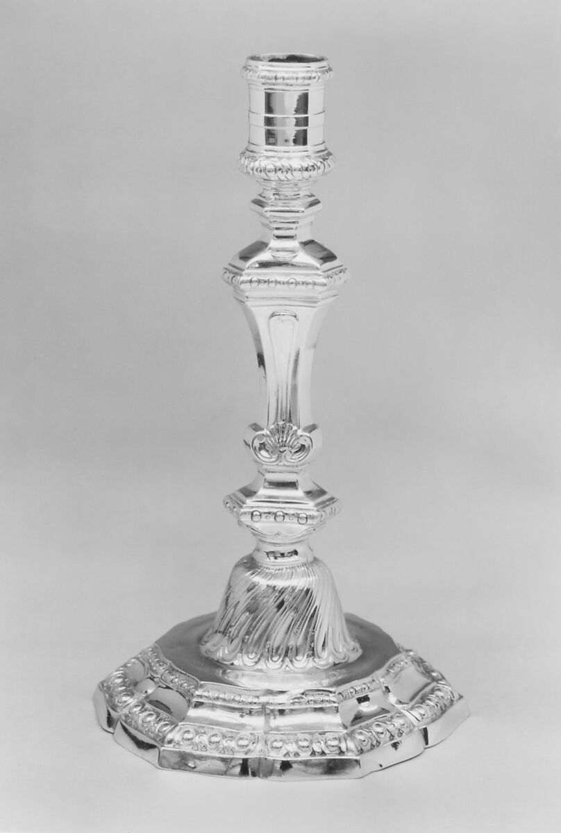 Pair of candlesticks, Jean-François Balzac (1711–1766, master by privilege of court service 1749, master in Paris guild 1755), Silver, French, Paris