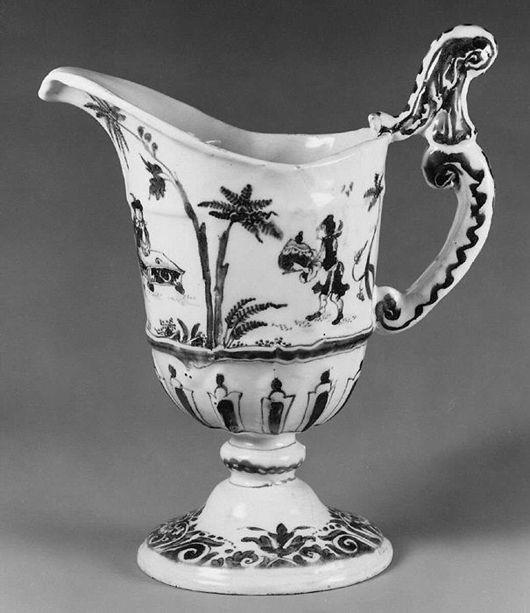 Ewer, Faience (tin-glazed earthenware), probably French, Moustiers
