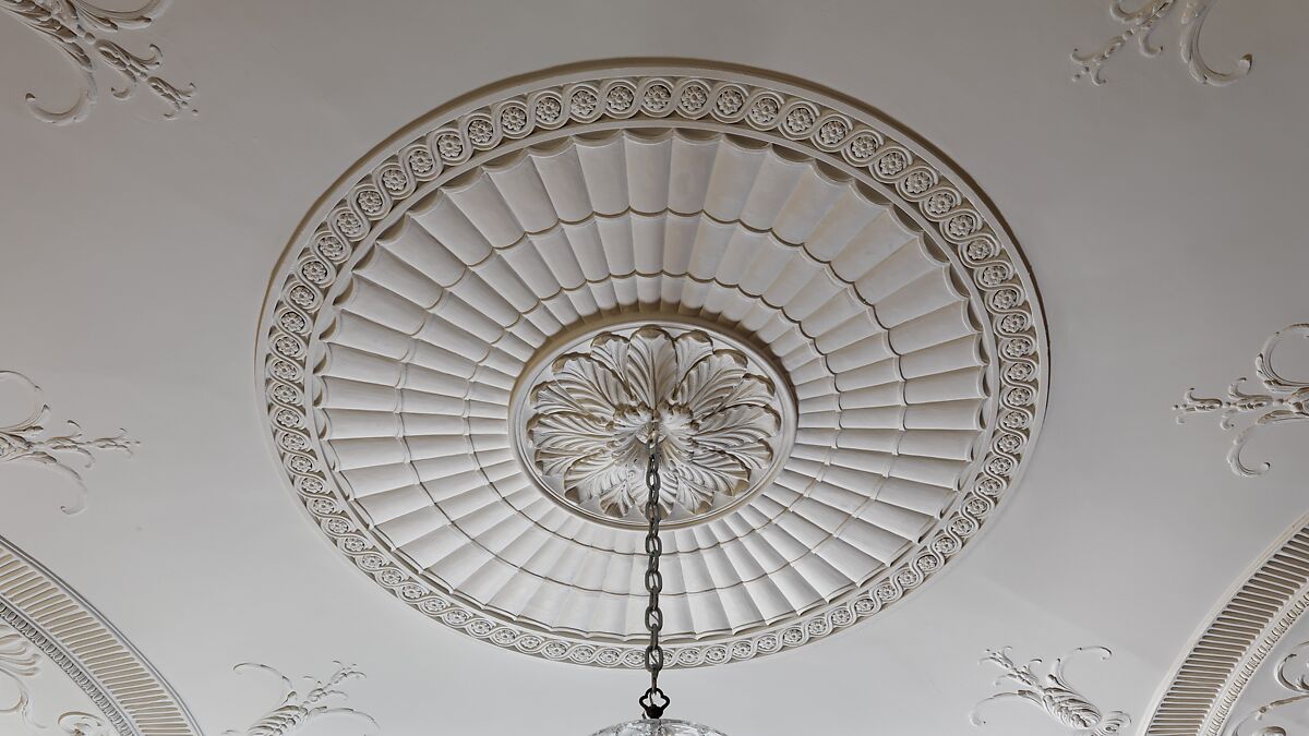 Woodwork and ceiling from the Tapestry Room from Croome Court, Robert Adam (British, Kirkcaldy, Scotland 1728–1792 London), Plaster, wood, tapestry, British