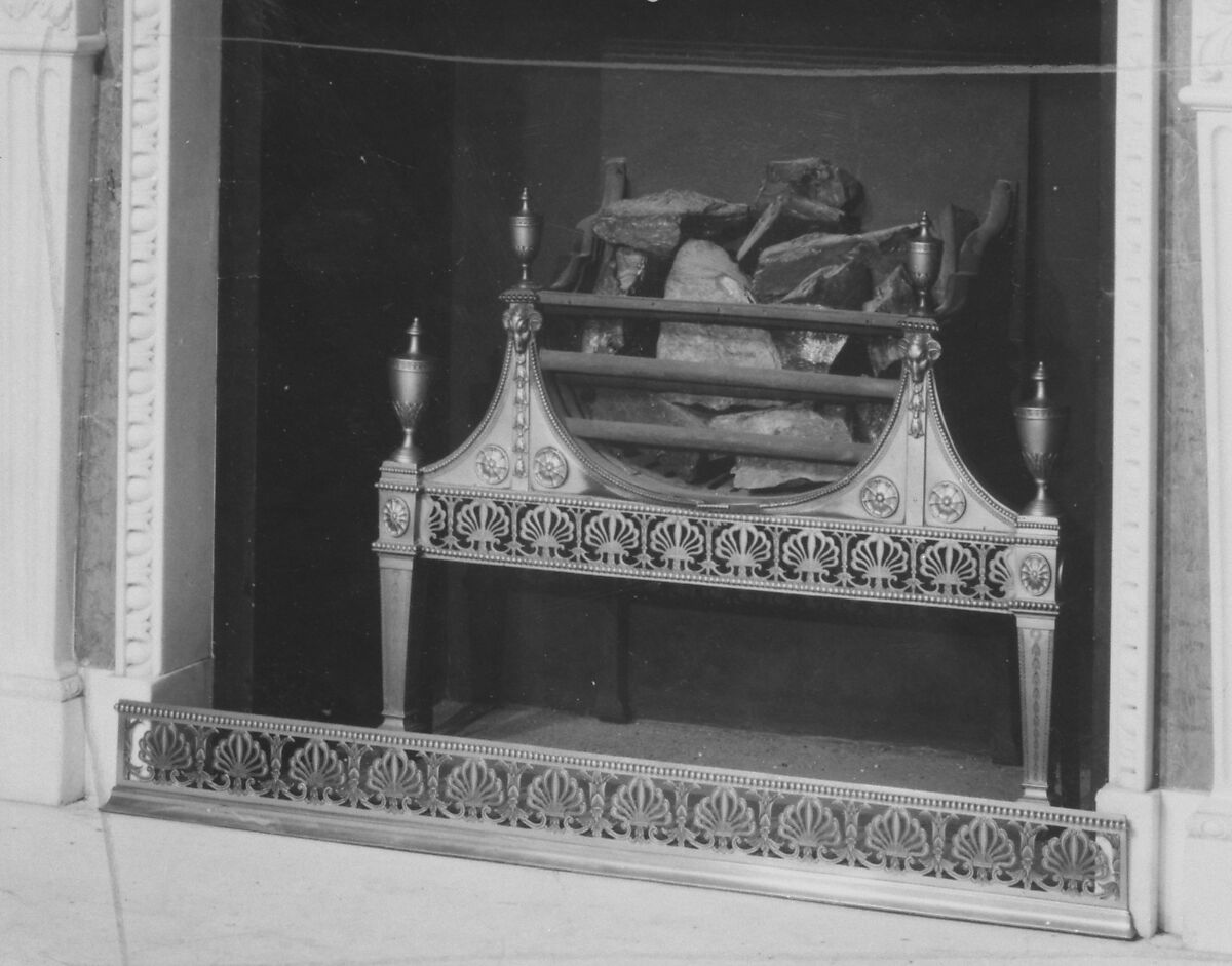 Grate basket and fender, Possibly by Thomas Blockley, Steel, cast iron, British, London