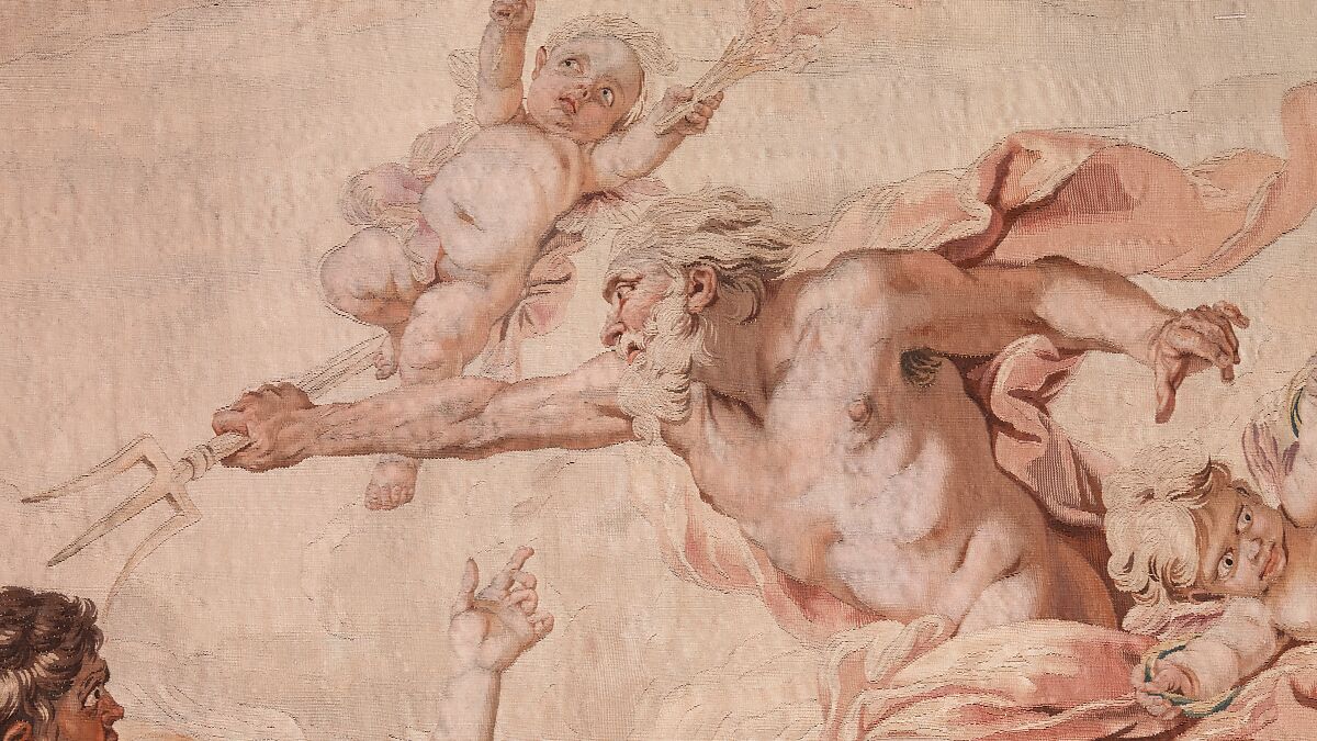 Allegory of Water (Neptune Rescuing Amymone), General conception by Jacques Germain Soufflot (French, Irancy 1713–1780 Paris), Wool, silk (22-24 warps per inch, 9-10 per cm), French, Paris