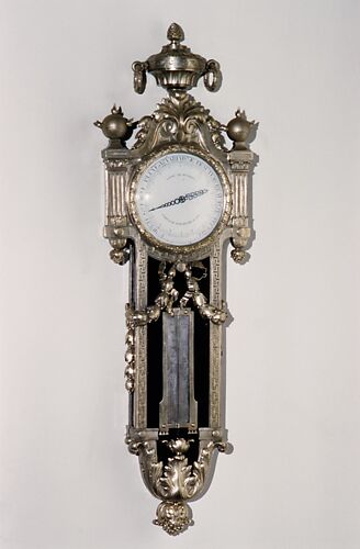 Wall clock-barometer (baromètre et thermomètre en cartel)