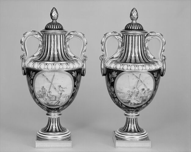 Vase with cover (vase de coté de Paris) (one of a pair)