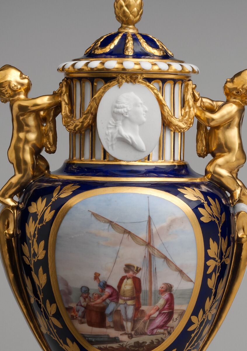 Vase with cover (Vase Paris enfants), Sèvres Manufactory (French, 1740–present), Soft-paste porcelain, French, Sèvres