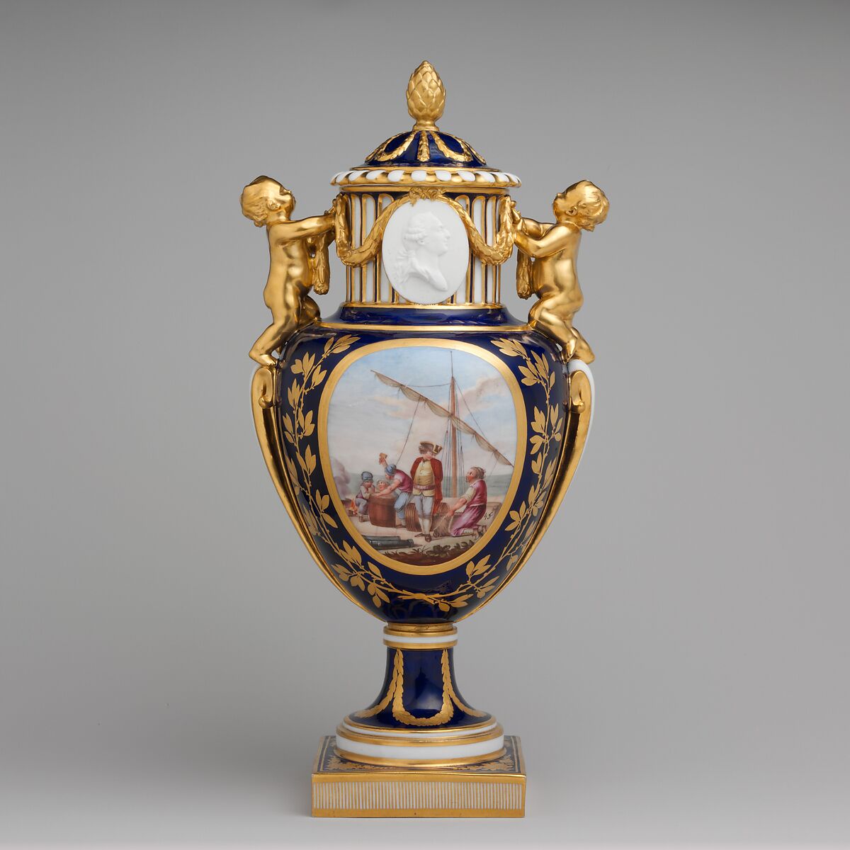 Vase with cover (Vase Paris enfants), Sèvres Manufactory (French, 1740–present), Soft-paste porcelain, French, Sèvres 