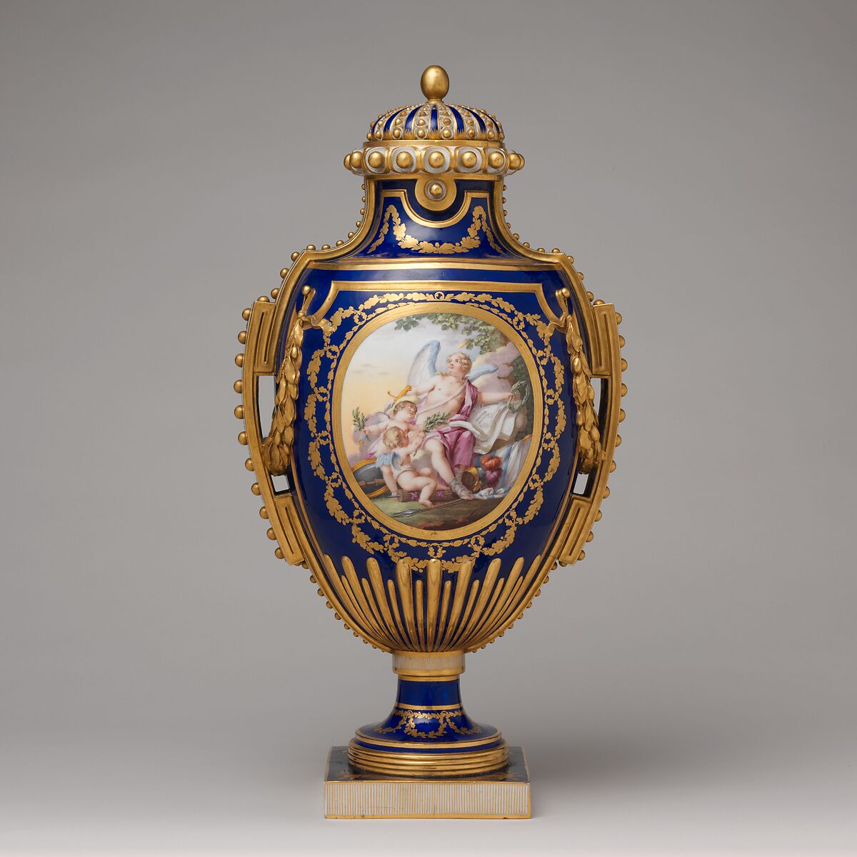 Vase (vase à panneaux or à perles), Sèvres Manufactory (French, 1740–present), Soft-paste porcelain, French, Sèvres 