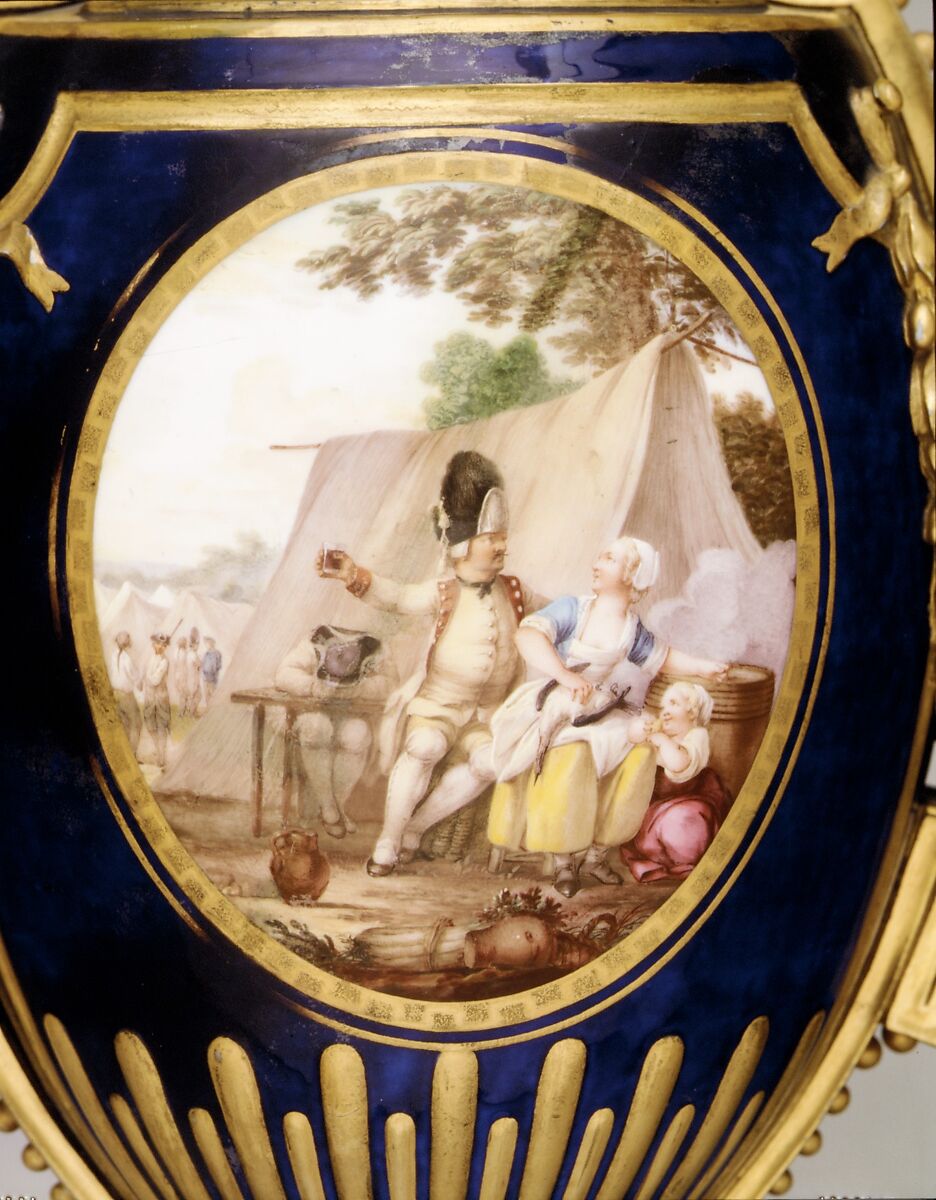 Vase (vase à perles) (one of a pair), Sèvres Manufactory (French, 1740–present), Soft-paste porcelain, French, Sèvres