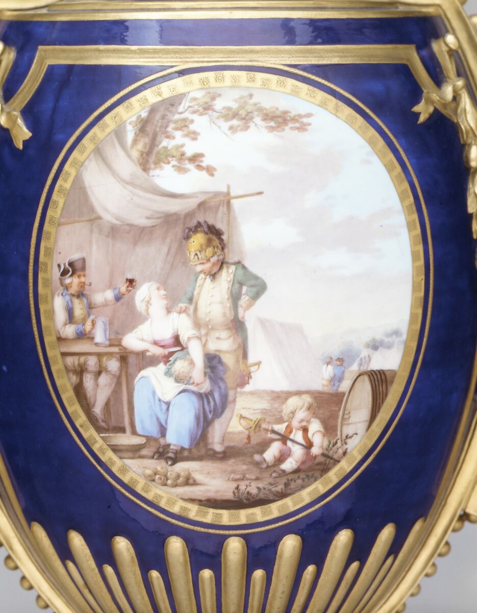 Vase (vase à perles) (one of a pair), Sèvres Manufactory (French, 1740–present), Soft-paste porcelain, French, Sèvres
