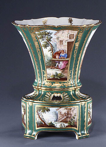 Flower vase with stand (vase hollandais nouveau) (one of a pair)