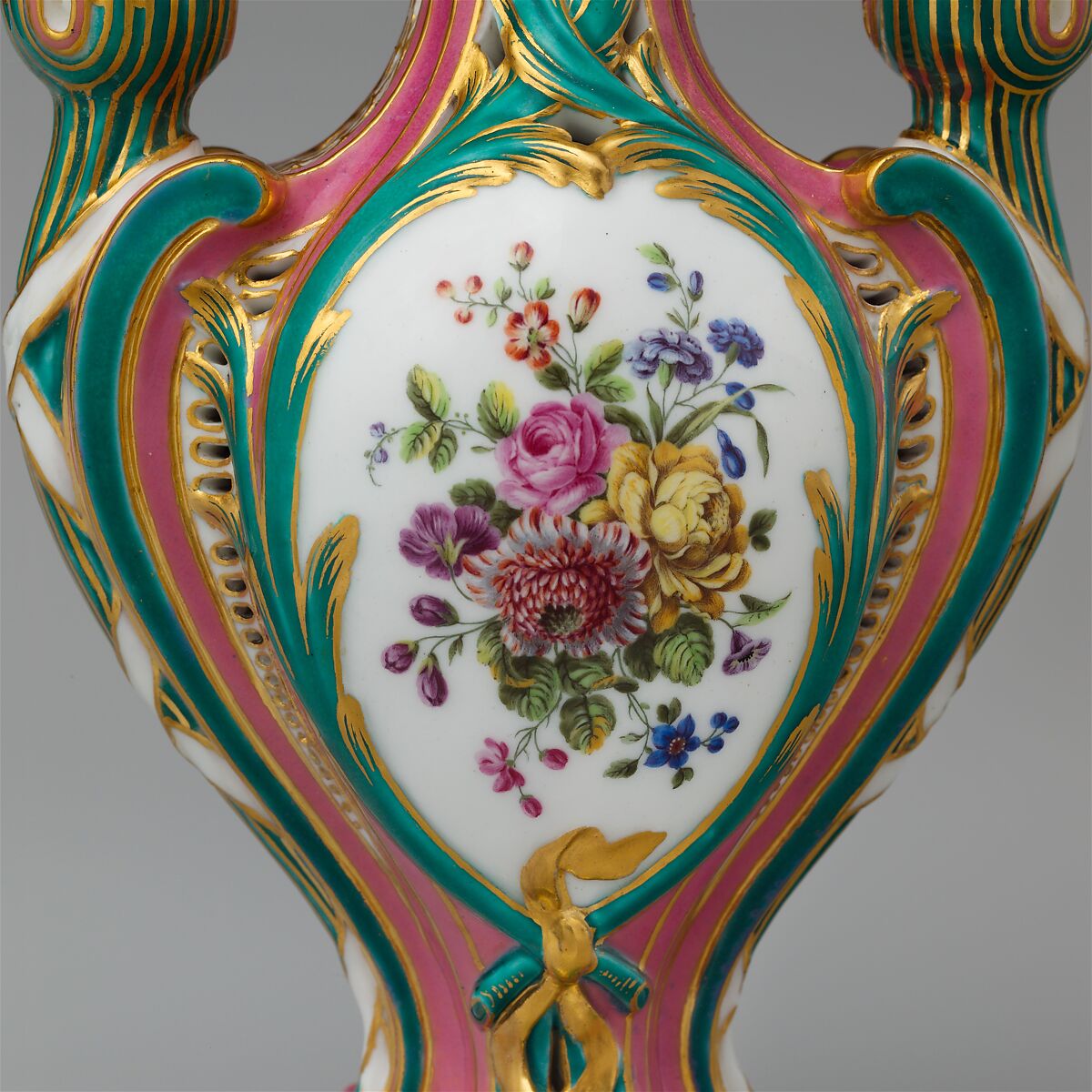 Potpourri vase with candleholders (pot-pourri à bobêche) (one of a pair), Sèvres Manufactory (French, 1740–present), Soft-paste porcelain, French, Sèvres