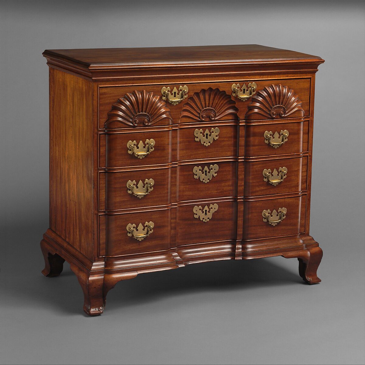 Chest of drawers, John Townsend  American, Mahogany, tulip poplar, pine, chestnut, American