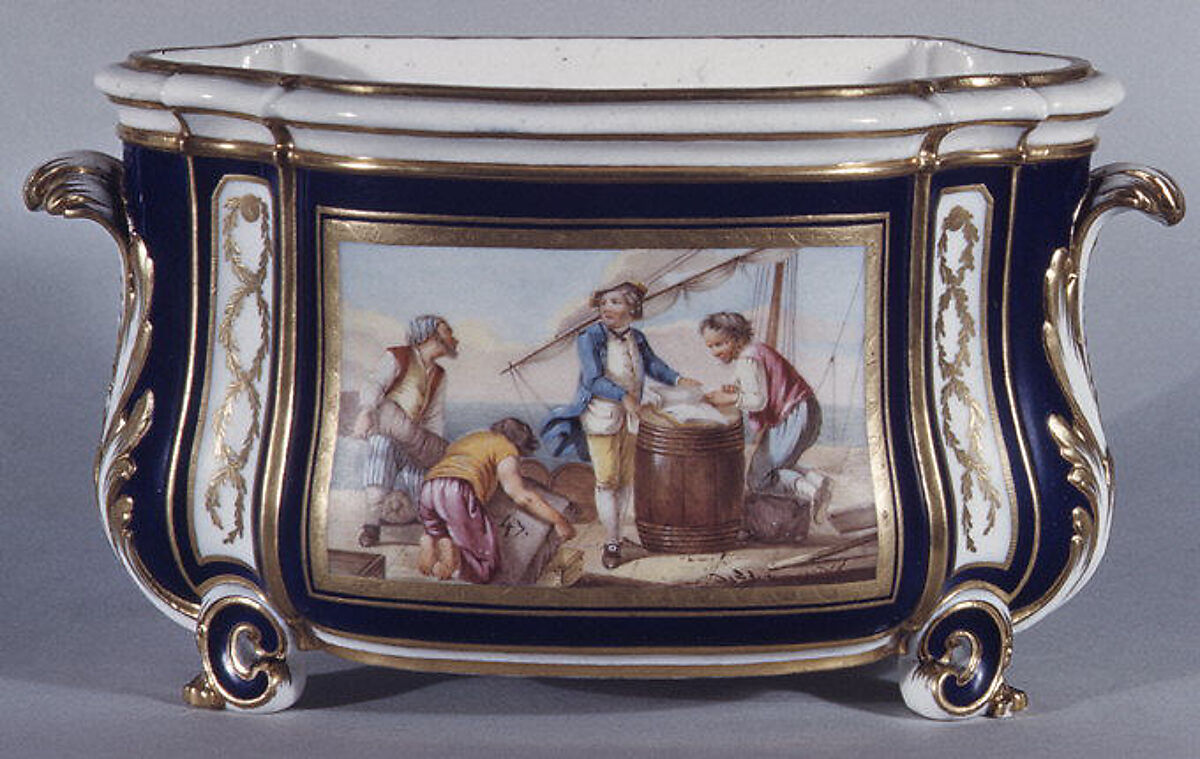 Flower vase (cuvette à fleurs courteille), Sèvres Manufactory (French, 1740–present), Soft-paste porcelain, French, Sèvres 