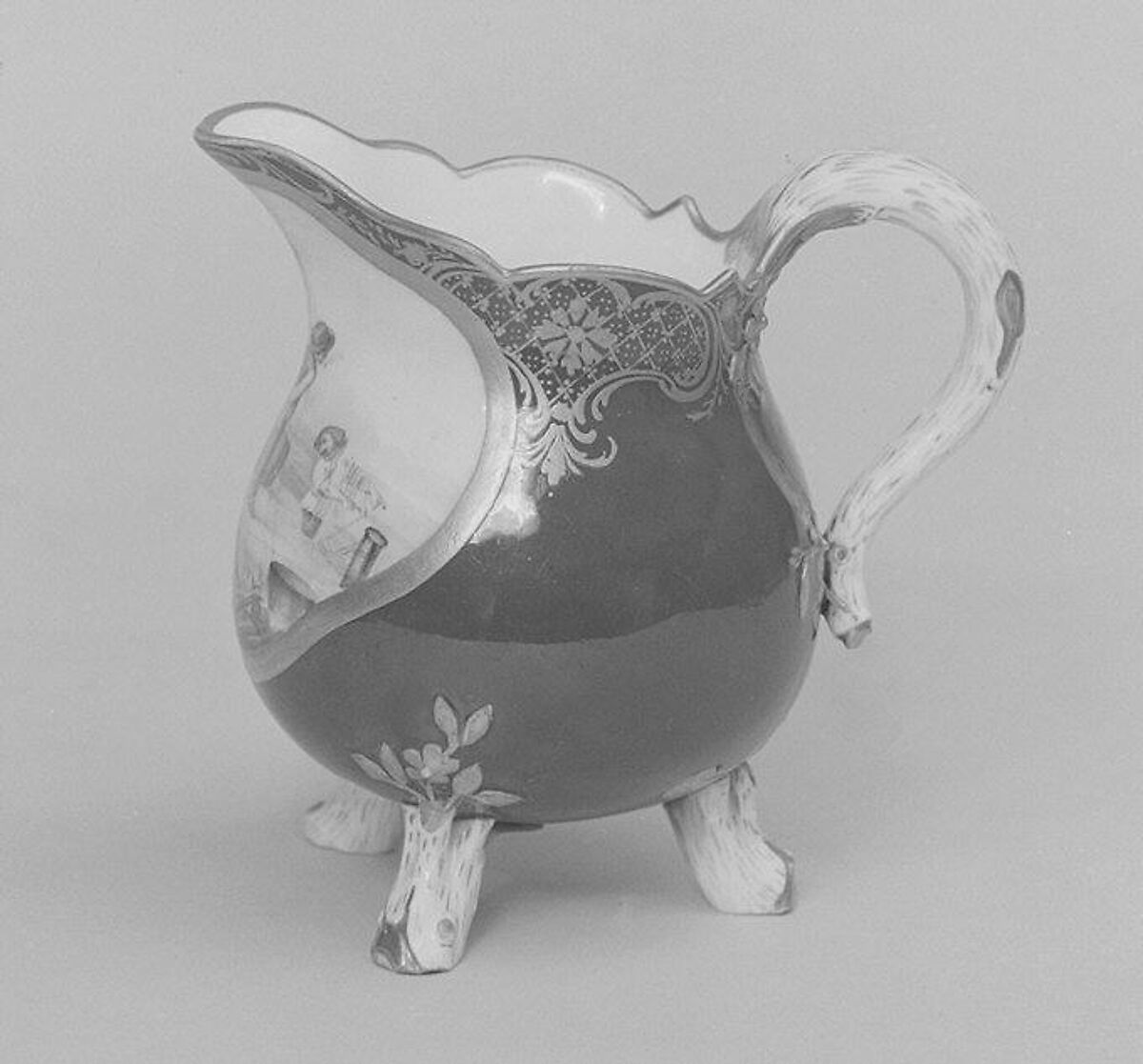 Milk jug (pot à lait à trois pieds) (part of a service), Sèvres Manufactory (French, 1740–present), Soft-paste porcelain, French, Sèvres 