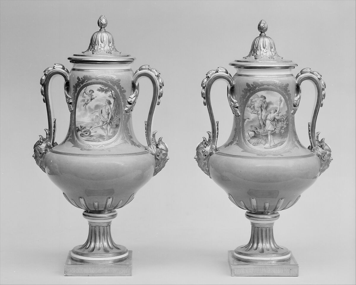 Vase with cover (vase B de 1780) (one of a pair), Sèvres Manufactory (French, 1740–present), Soft-paste porcelain, French, Sèvres 