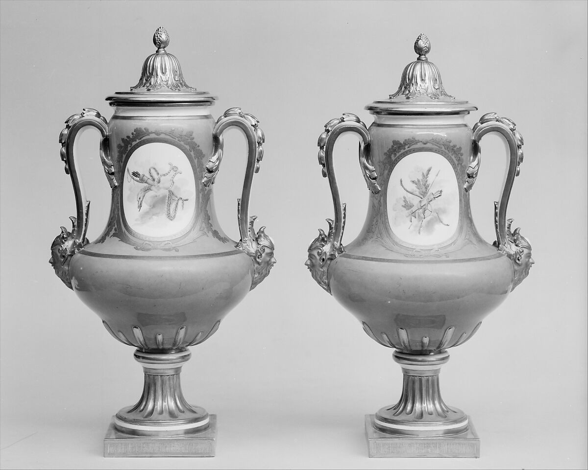 Vase with cover (vase B de 1780) (one of a pair), Sèvres Manufactory (French, 1740–present), Soft-paste porcelain, French, Sèvres