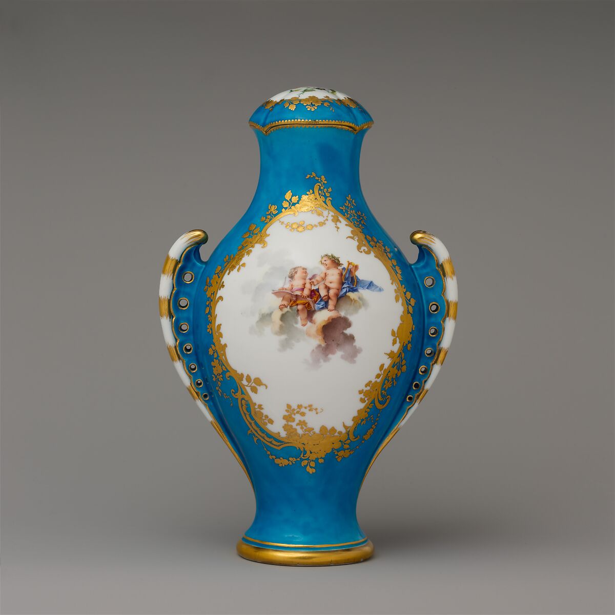 Vase with cover (vase urne antique), Sèvres Manufactory (French, 1740–present), Soft-paste porcelain, French, Sèvres 