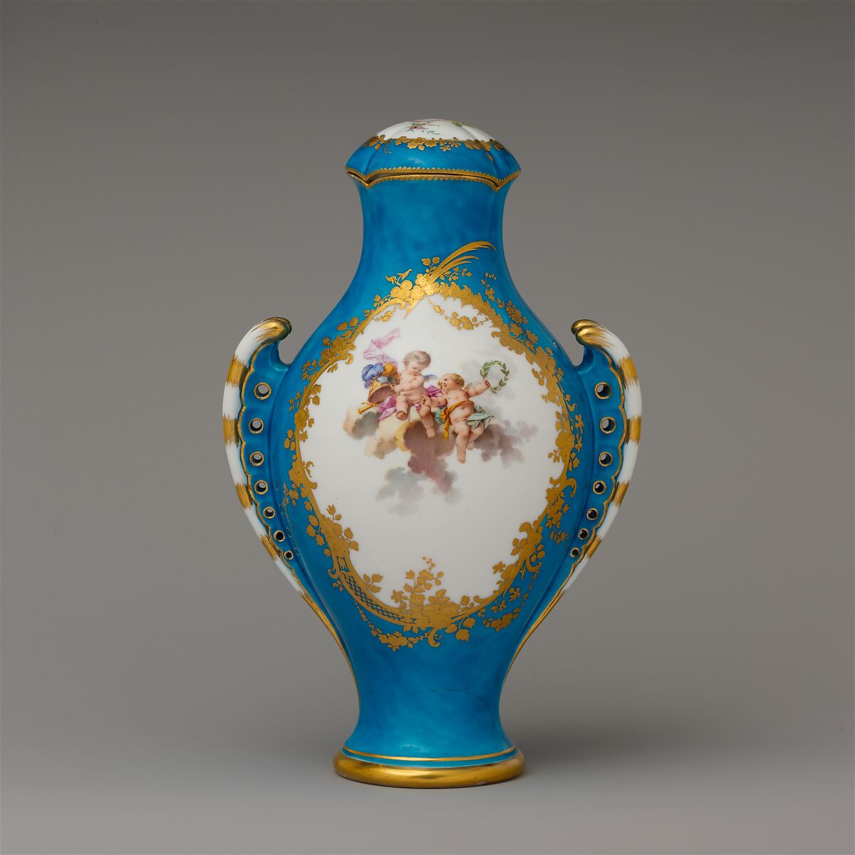 Vase with cover (vase urne antique), Sèvres Manufactory (French, 1740–present), Soft-paste porcelain, French, Sèvres