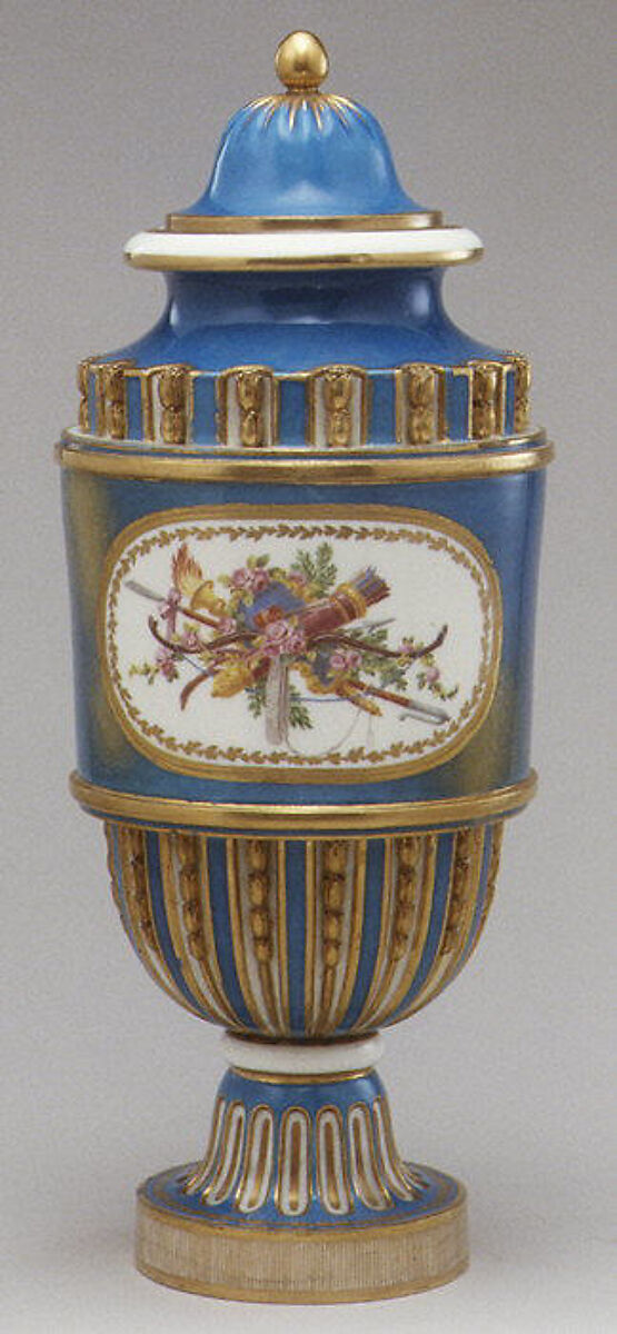 Vase (vase cannelés à bandeau) (one of a pair), Sèvres Manufactory (French, 1740–present), Soft-paste porcelain, French, Sèvres