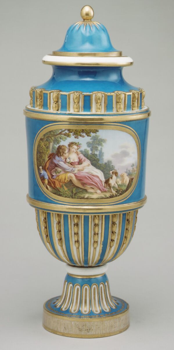 Vase (vase cannelés à bandeau) (one of a pair), Sèvres Manufactory (French, 1740–present), Soft-paste porcelain, French, Sèvres 