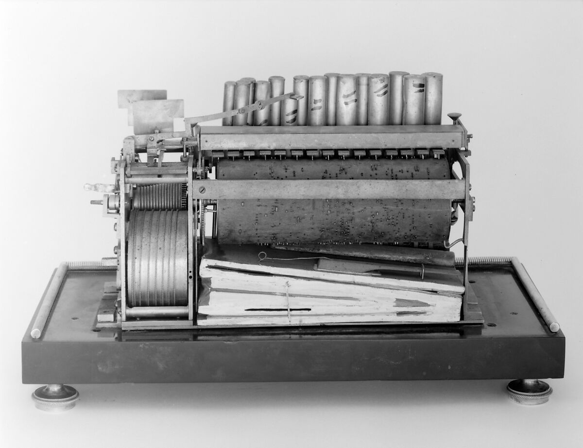 Mantel clock with musical movement, Clockmaker: Jean-Baptiste-André Furet (French, ca. 1720–1807), Case: gilded and lacquered bronze and marble; Movement (in bust): brass and steel with enameled hour and minute chapter rings (in head); Miniature organ with pipes and bellows (in base): brass, steel, and leather, French, Paris