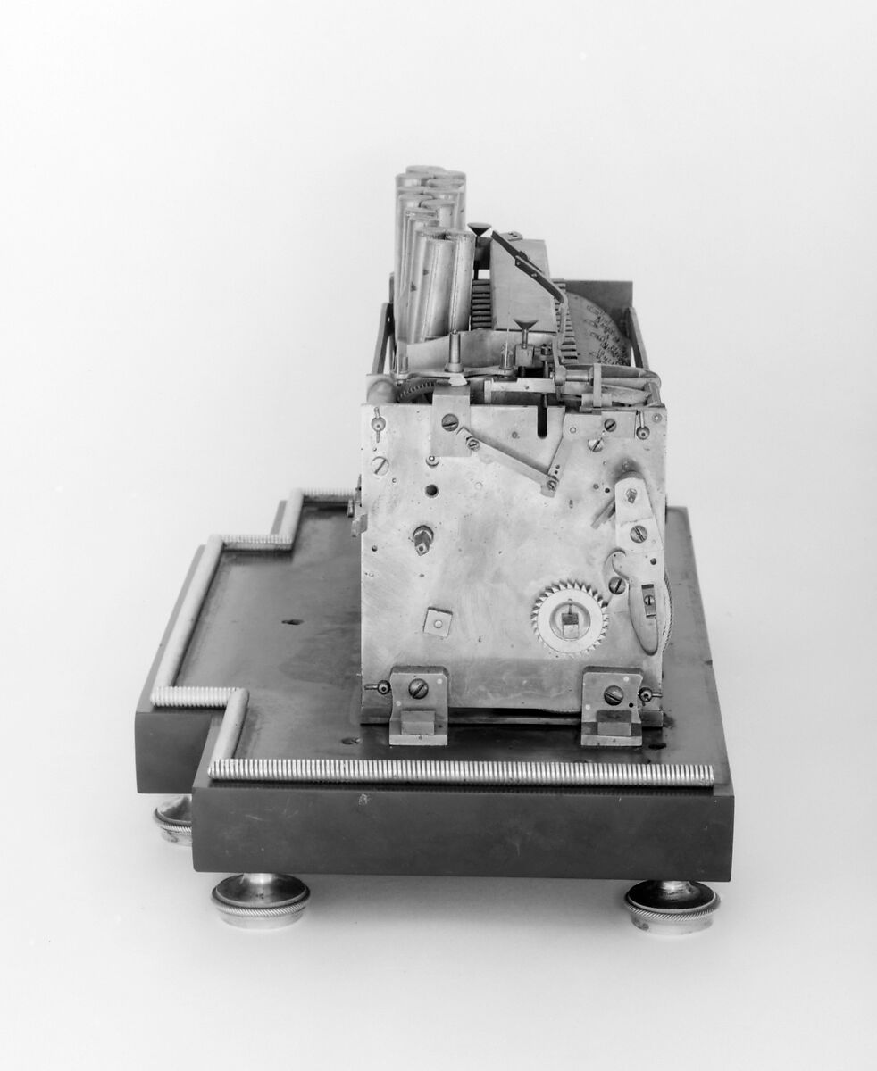 Mantel clock with musical movement, Clockmaker: Jean-Baptiste-André Furet (French, ca. 1720–1807), Case: gilded and lacquered bronze and marble; Movement (in bust): brass and steel with enameled hour and minute chapter rings (in head); Miniature organ with pipes and bellows (in base): brass, steel, and leather, French, Paris
