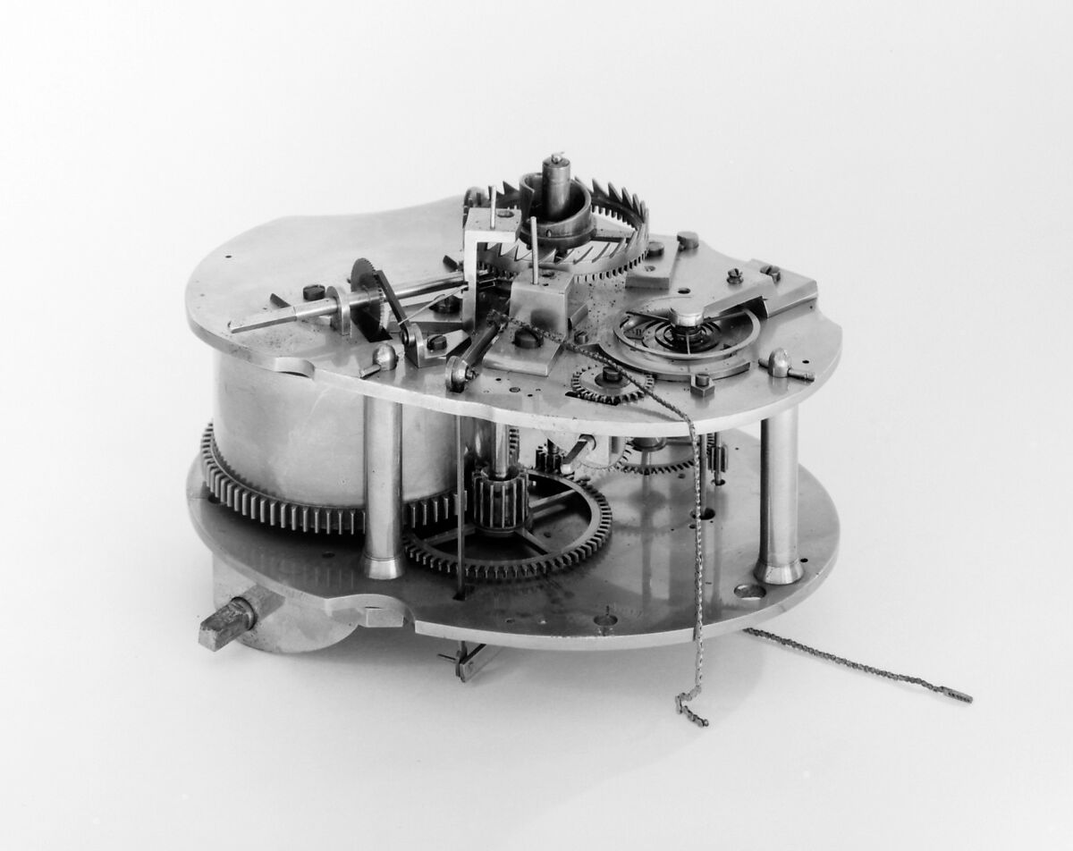 Mantel clock with musical movement, Clockmaker: Jean-Baptiste-André Furet (French, ca. 1720–1807), Case: gilded and lacquered bronze and marble; Movement (in bust): brass and steel with enameled hour and minute chapter rings (in head); Miniature organ with pipes and bellows (in base): brass, steel, and leather, French, Paris