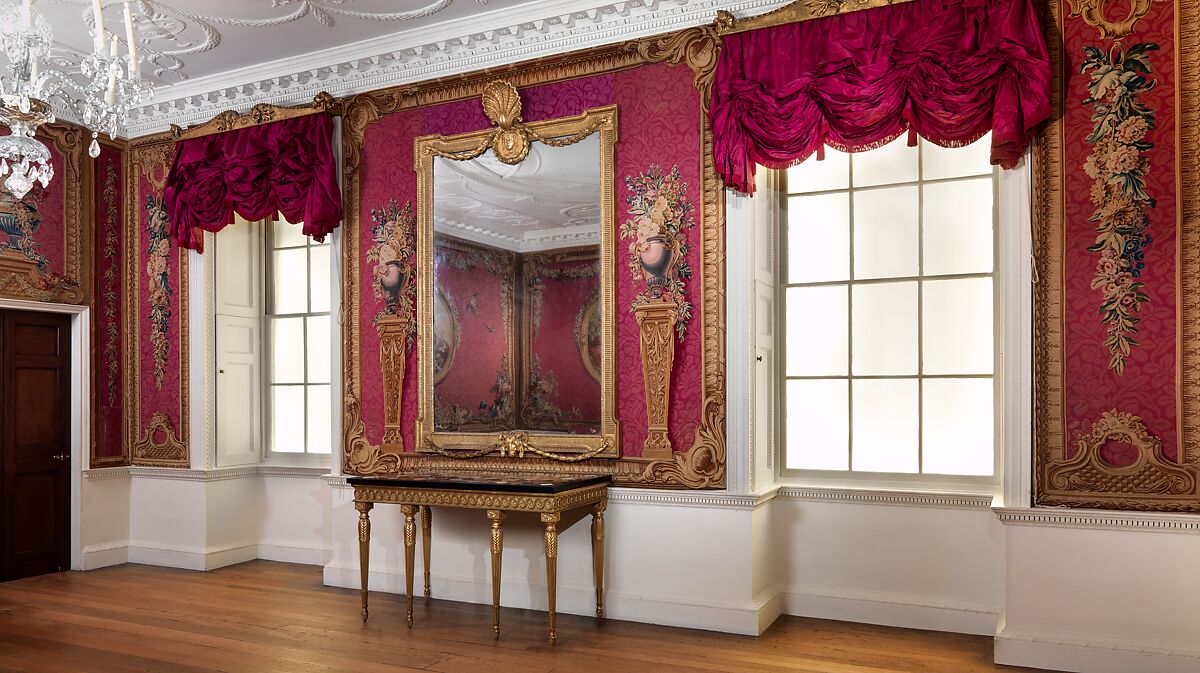 Mirror, Possibly designed by Robert Adam (British, Kirkcaldy, Scotland 1728–1792 London), Gilded pine, mirror glass, British