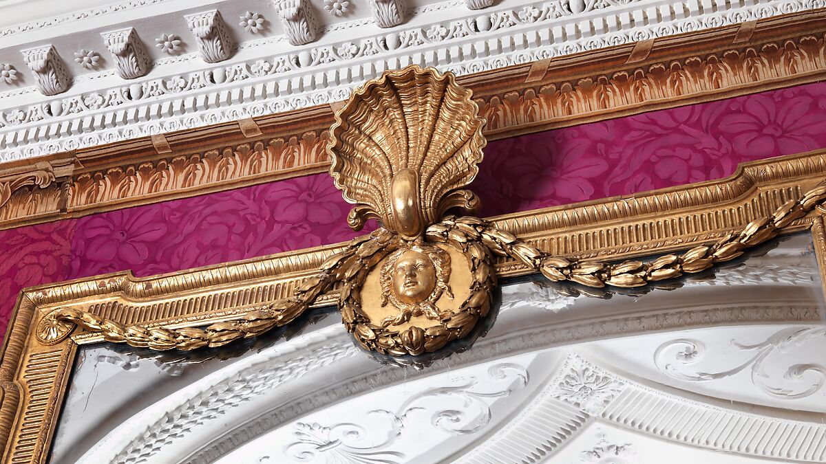 Mirror, Possibly designed by Robert Adam (British, Kirkcaldy, Scotland 1728–1792 London), Gilded pine, mirror glass, British