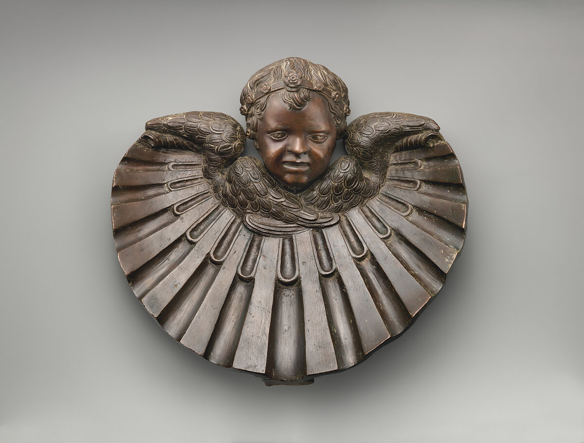 Cherub and shell, Sculptor close to Donatello (Italian), Bronze, Italian, Florence 