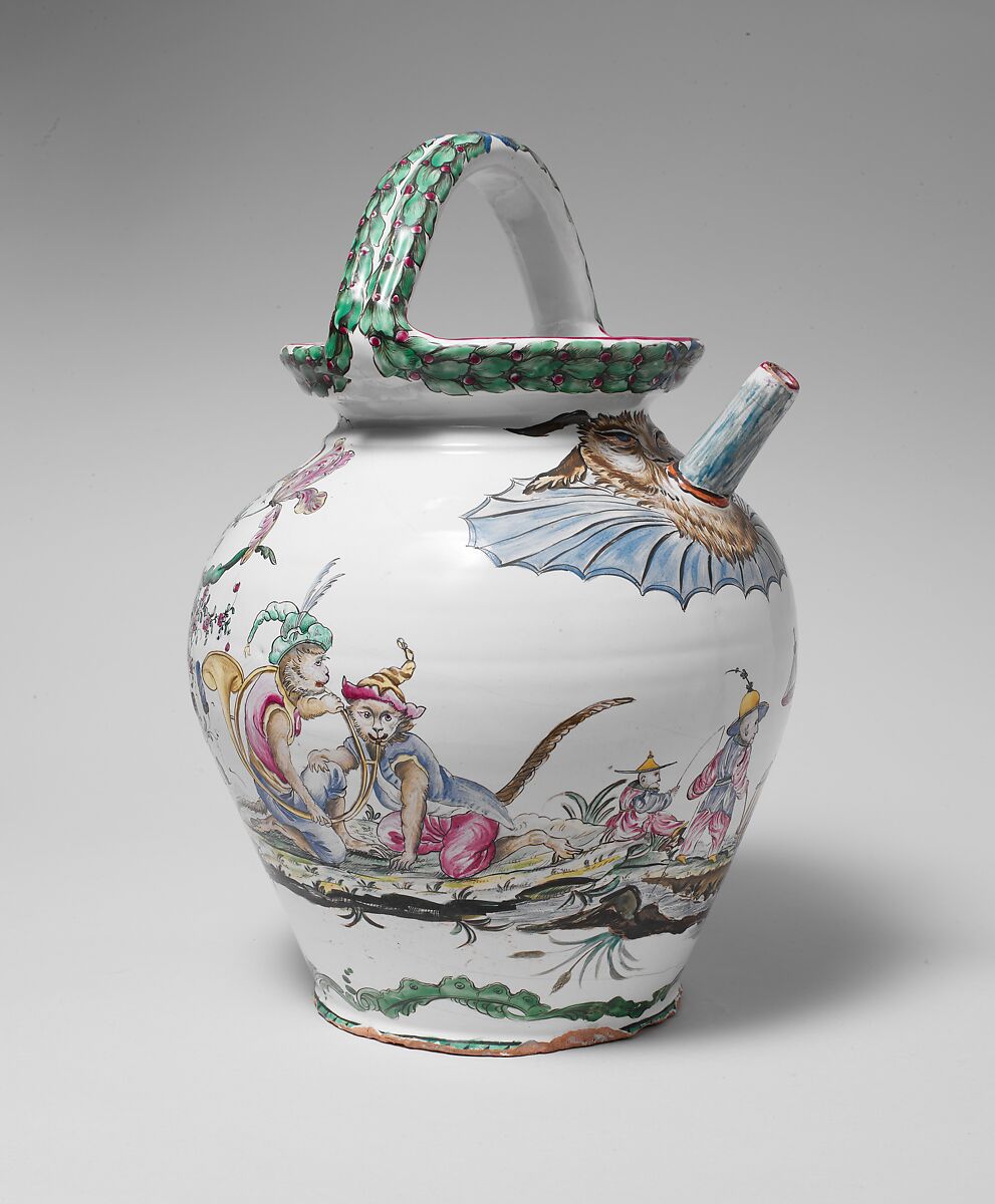 Water jar, Maiolica (tin-glazed earthenware), French, Lunéville 