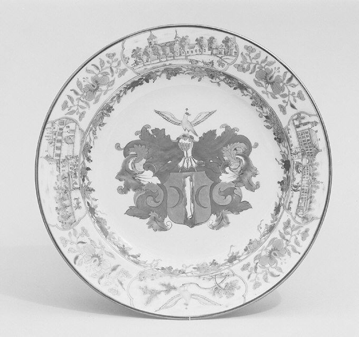 Dish, Hard-paste porcelain, Chinese, for Dutch market