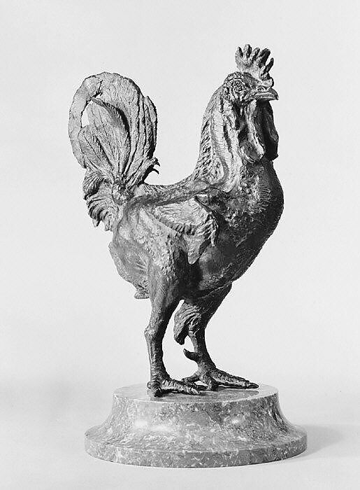 Rooster, Style of Giambologna (Netherlandish, Douai 1529–1608 Florence), Bronze, on a later stone base, Italian or French