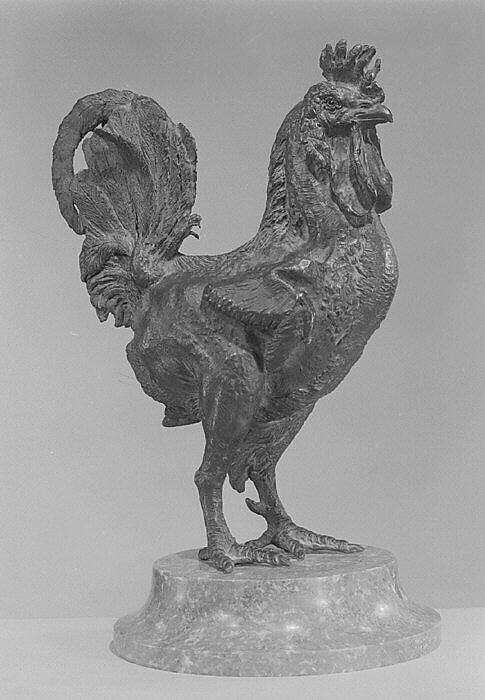 Rooster, Style of Giambologna (Netherlandish, Douai 1529–1608 Florence), Bronze, on a later stone base, Italian or French
