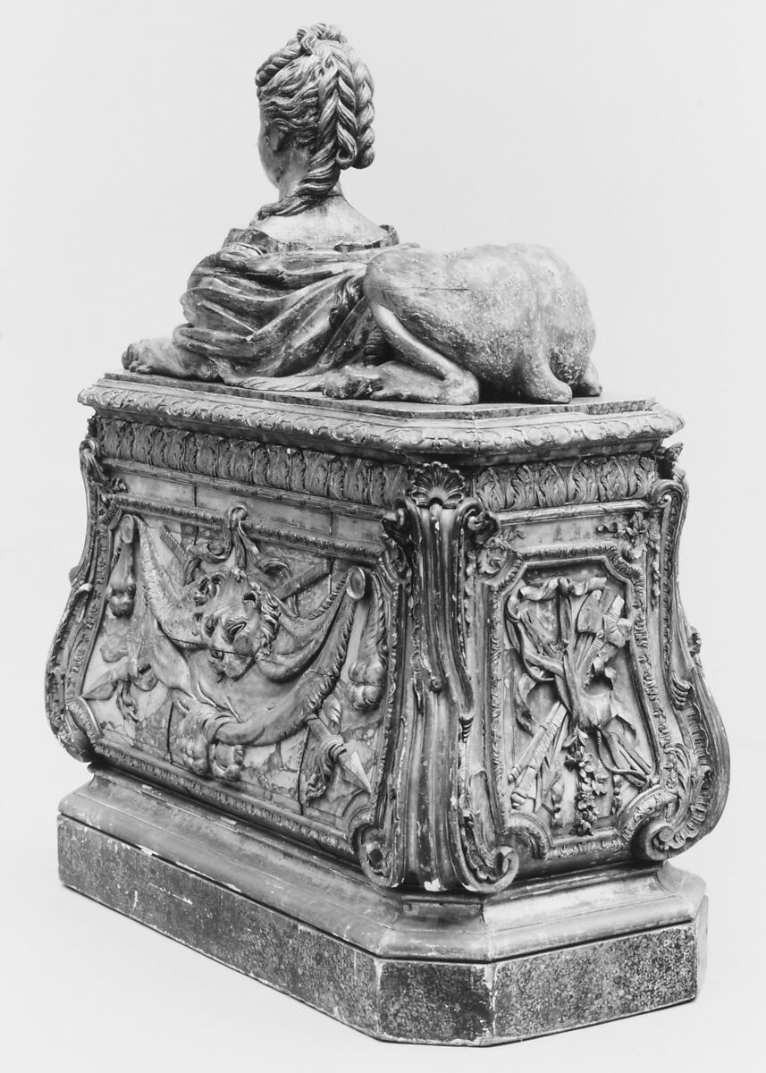 Sphinx (one of a pair), Pine, carved, painted and gilded, French