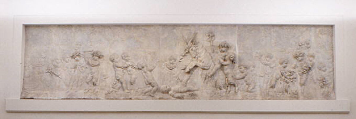 Children and satyr children leading a goat to sacrifice (part of a group), Clodion (Claude Michel)  French, Stucco, French, Paris