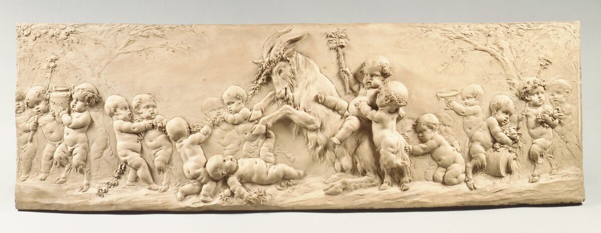 Children and Satyr Children Sporting with a Goat, Clodion (Claude Michel) (French, Nancy 1738–1814 Paris), Terracotta, French, Paris 