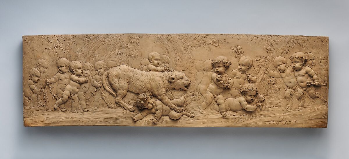 Children and Satyr Children with a Pantheress and Her Cubs, Clodion (Claude Michel) (French, Nancy 1738–1814 Paris), Terracotta, French, Paris 
