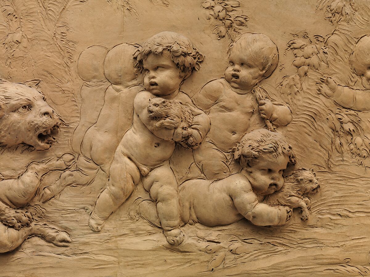 Children and Satyr Children with a Pantheress and Her Cubs, Clodion (Claude Michel) (French, Nancy 1738–1814 Paris), Terracotta, French, Paris