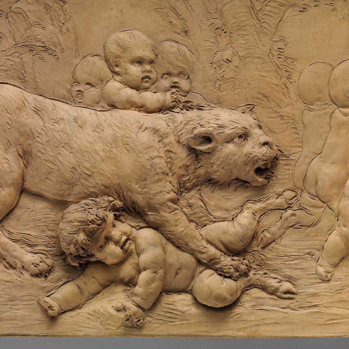 Children and Satyr Children with a Pantheress and Her Cubs, Clodion (Claude Michel) (French, Nancy 1738–1814 Paris), Terracotta, French, Paris